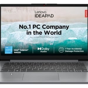 Lenovo IdeaPad 1 Intel Core Celeron N4020 14" HD Thin and Light Laptop (4 GB/256GB SDD/Windows 11 Home/1Yr ADP Free/Cloud Grey/1.3Kg), 82V6005CIN