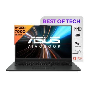 ASUS Vivobook Go 14 (2023), AMD Ryzen 5 7520U, 14-inch (35.56 cm) FHD, Thin & Light Laptop (8GB/512GB SSD/Windows 11/Office 2021/Alexa Built-in/Mixed Black/1.38 kg), E1404FA-NK522WS