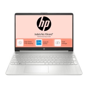 HP 15s, 12th Gen Intel Core i5-1235U, 8GB DDR4, 512GB SSD, (Win 11, Office 21, Silver, 1.69kg), Anti-Glare, 15.6-inch (39.6cm), FHD Laptop, Intel UHD Graphics, HD Camera, Backlit KB, fq5111TU