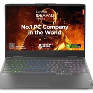 Lenovo IdeaPad Gaming 3 AMD Ryzen 7 6800H 15.6" (39.62cm) FHD IPS 120Hz Gaming Laptop (8GB/512GB SSD/Win11/Office/NVIDIA RTX 3050 4GB/RGB Keyboard/Alexa/3 Month Game Pass/Onyx Grey/2.32Kg), 82SB00V5IN
