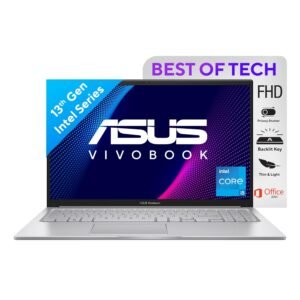 ASUS Vivobook 15 (2023), Intel Core i5-1335U 13th Gen, 15.6" (39.62 cms) FHD, Thin and Light Laptop (8GB/512GB SSD/Intel Iris Xᵉ/Win 11/Office 2021/Backlit KB/Silver/1.7 kg), X1504VA-NJ522WS