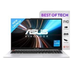 ASUS Vivobook S15, 15.6" (1920 x 1080) FHD, Intel Core i5-13500H, Thin & Light Laptop(16GB RAM/512GB SSD/Intel Iris Xᵉ Graphics/Windows 11/Office Home/Fingerprint/Cool Silver/1.70 Kg),K5504VAB-BN416WS