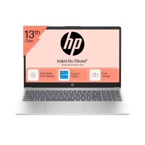 HP 15, 12Gen Intel Core i5-1335U, 8GB DDR4, 512GB SSD,(Win11, Office21, Silver, 1.59kg), Anti-glare, Micro-edge, 15.6-inch(39.6cm) FHD Laptop, Intel UHD Graphics,1080p FHD camera, Backlit KB, fd0187tu