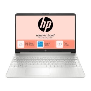 HP 15s, 12 Gen Intel Core i5-1235U, 8GB DDR4, 1TB SSD, (Win11, Office21, Silver, 1.69kg), 15.6-inch(39.6cm), Anti-Glare, Micro-Edge, FHD Laptop, Intel UHD Graphics, HD Camera, Backlit KB,fq5331TU