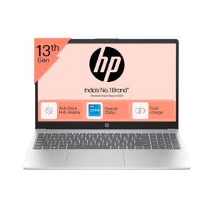 HP 15s, 13th Gen Intel Core i5-1335U, 8GB DDR4, 512GB SSD, (Win 11, Office 21, Silver, 1.59kg), Anti-Glare, 15.6-inch(39.6cm), FHD Laptop, Intel Iris Xe Graphics, Backlit KB, FHD Camera, hr0000tu