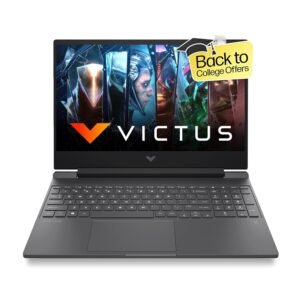 HP Victus Gaming Laptop, AMD Ryzen 5 7535HS, 4GB RTX 2050 GPU, 15.6-inch (39.6 cm), FHD, IPS, 144Hz, 8GB DDR5, 512GB SSD, Backlit KB, B&O, 9ms Response time (MSO, Silve, 2.37 kg), fb1018AX