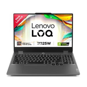 Lenovo LOQ 2024 AMD Ryzen 5 7235HS 15.6" (39.6cm) 144Hz 300Nits FHD IPS Gaming Laptop (12GB/512GB SSD/Win 11/NVIDIA RTX 3050 6GB Graphics/100% sRGB/Office 21/3 Mon. Game Pass/Grey/2.4Kg), 83JC0031IN