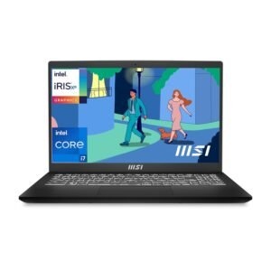 MSI Modern 15, Intel 12th Gen i7-1255U, 40CM FHD Thin & Light Laptop (16GB/512GB NVMe SSD/Windows 11 Home/Iris Xe Graphics/Classic Black/1.7Kg), B12MO-816IN