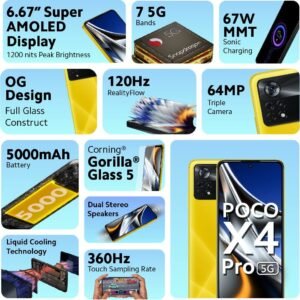 POCO X4 Pro 5G (Yellow, 6GB RAM 128GB Storage)
