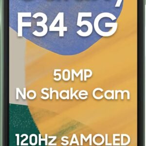 Samsung Ssmsung Galaxy F34 5G (Electric Black, 8 GB RAM, 128 GB Storage)|50 MP No Shake Camera|Auto Night Mode|120 Hz AMOLED Display|4K Videos|6000 mAh Large Battery|Dolby Atmos|Gorilla Glass 5