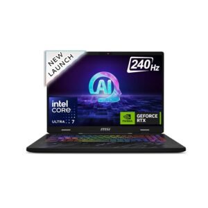 MSI Pulse 16 AI, Intel Core Ultra 7 155H, Built-in AI, 41CM 16:10 QHD+ 240Hz Gaming Laptop(32GB/1TB NVMe SSD/Windows 11 Home/NVIDIA GeForce RTX 4070, GDDR6 8GB/Core Black/2.8Kg), C1VGKG-029IN