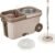 Amazon Brand – Presto! Elite Spin Mop with Steel Wringer and Auto-fold Handle, Chestnut, 2 Refills