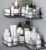 Oslen (Pack of 2 Self-Adhesive Shelf/Storage Organizer for Bathroom and Kitchen Corner Wall Mounted Rack Shelf Bathroom Accessories Storage Rack (No Drilling-Shelf Adhesive) (8 and 9 INCH,Black)