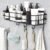 Plantex Self Adhesive Bathroom Shelf for Wall/Shelf Organizer/Kitchen Shelf with Magic Stickers – Pack of 1 (Black, Powder Coated)