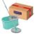 Spotzero by Milton Mini Spin Mop with Puller Handle, Bucket Floor Cleaning and Mopping System 360° Flexible,1 Microfiber Refills, Big Size, Aqua Green